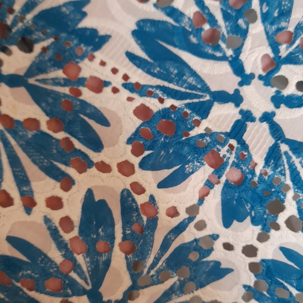 White Stuff 8 Blue White Floral Pencil Knee Length Skirt - Picture 2 of 5